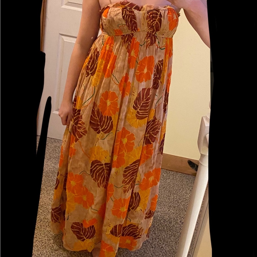 Summer tropical maxi dress size M